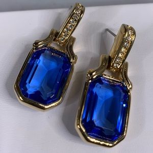 Vintage Blue crystal pendant  earrings